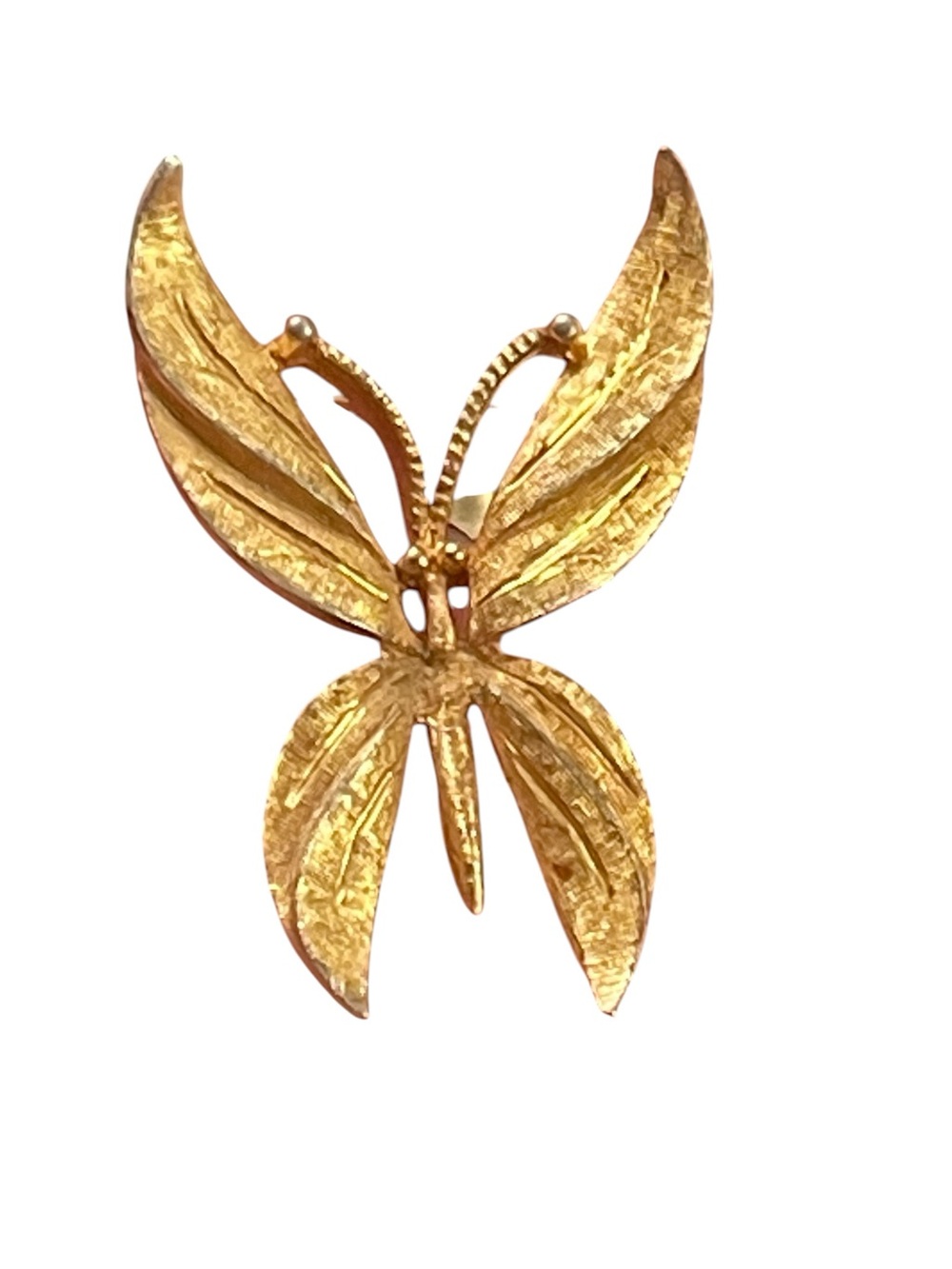 BSK Gold Tone Butterfly Brooch